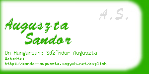 auguszta sandor business card